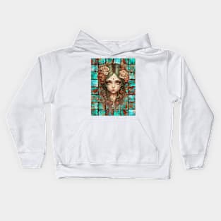 Copper Patina Boho Gothic Girl 9 Kids Hoodie